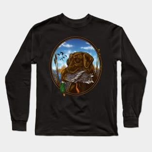 Duck Shirt - Labrador Retriever with Mallard Long Sleeve T-Shirt